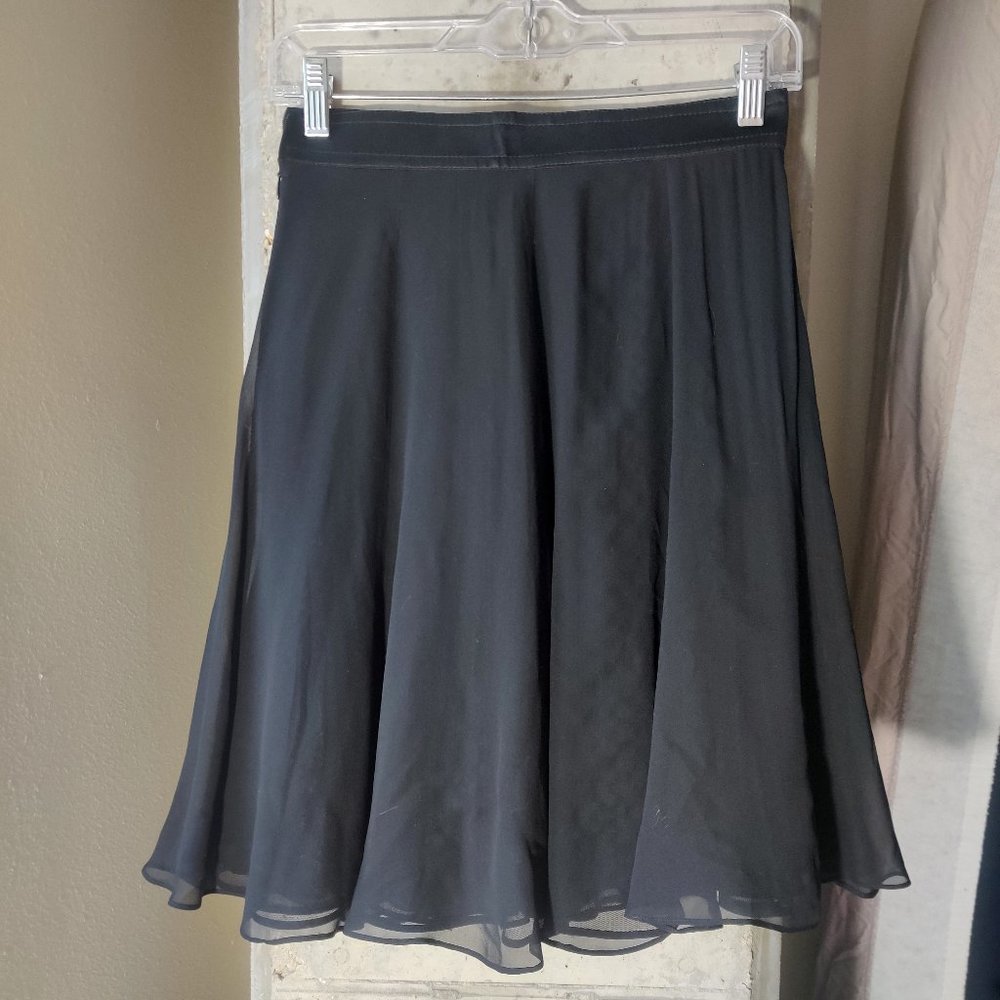 Designer Rena Lange Black Silk Skirt